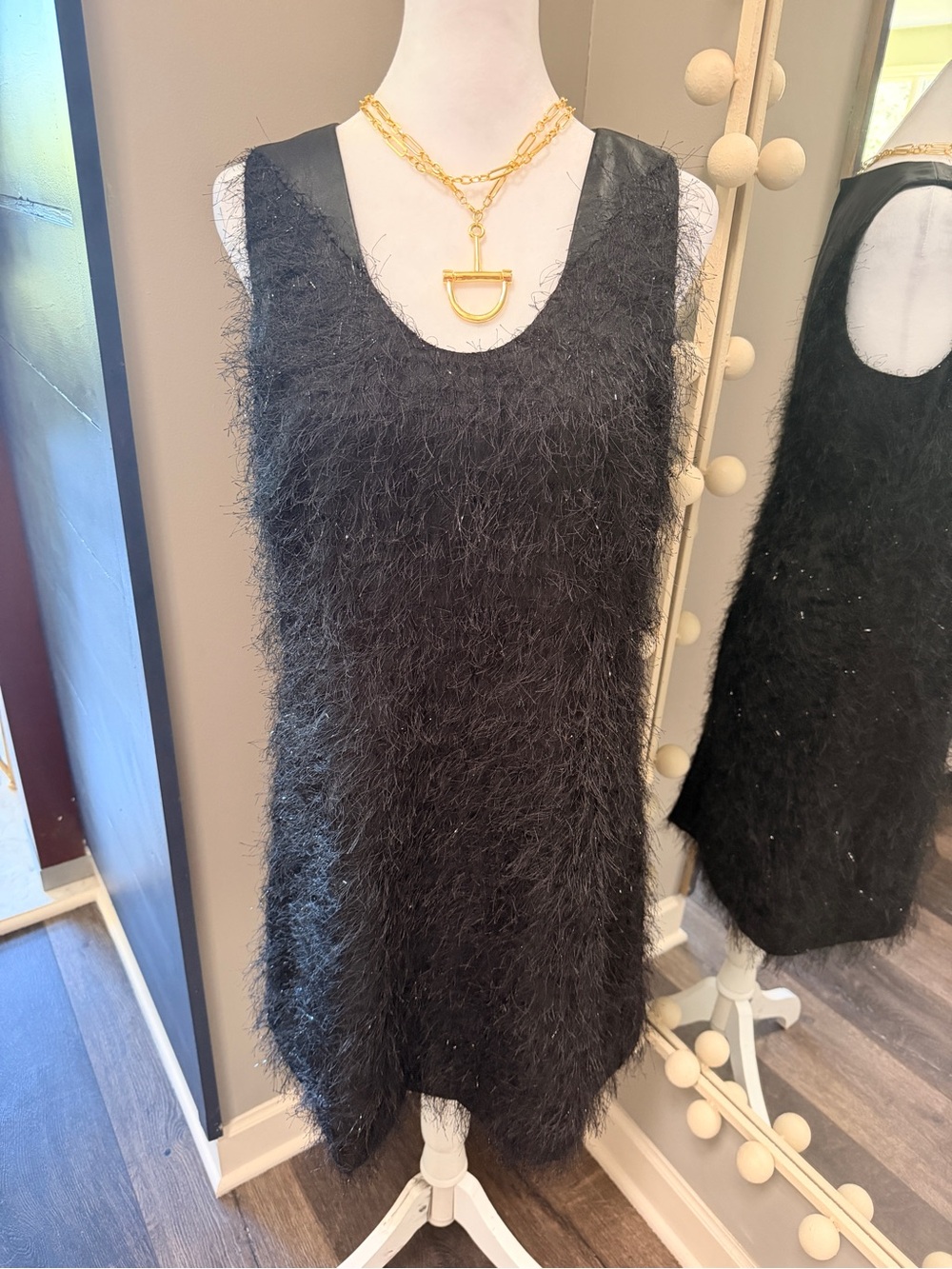 Armani Exchange Glitter Fringe Sheath Dress